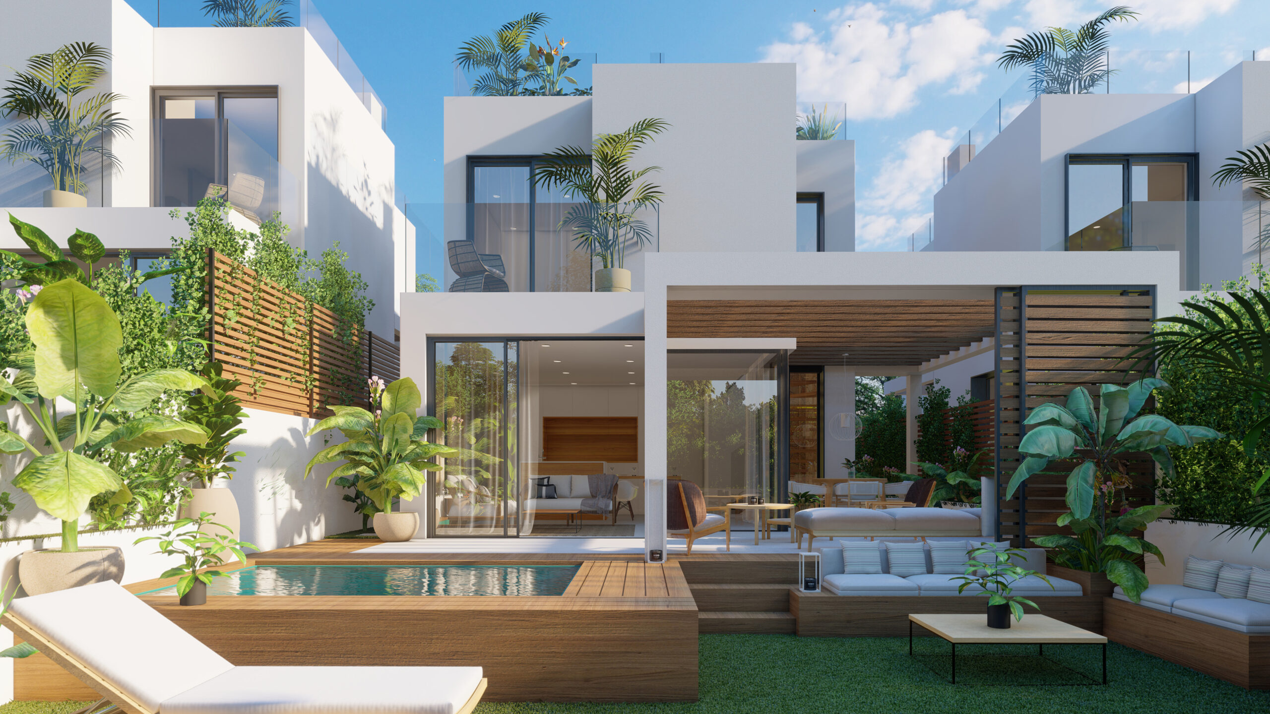 Render showing design-led villa for sale in Ibiza