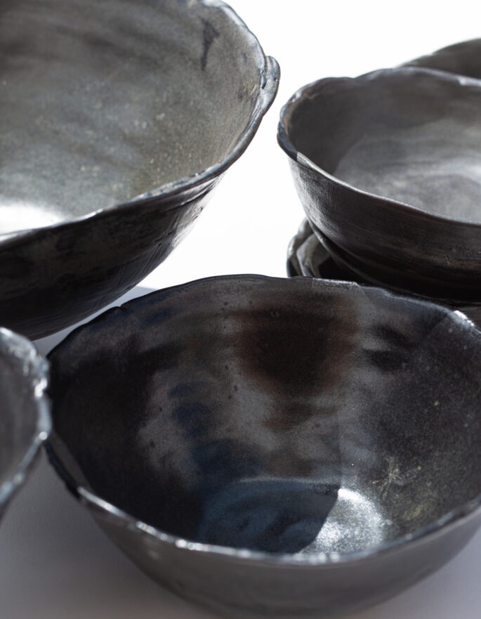 Black pots by Charlotte Ceramics