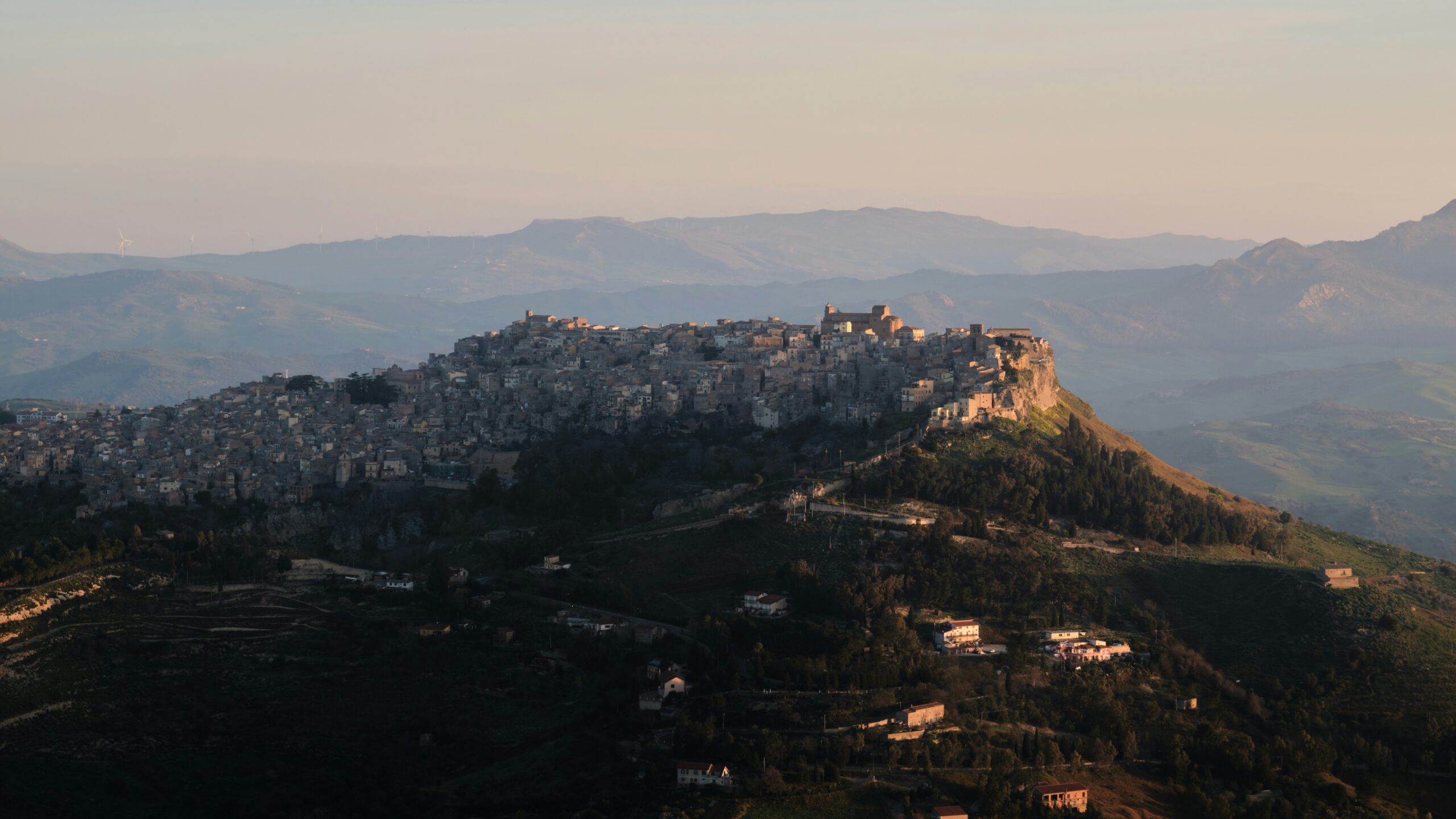 Calascibetta, view from Enna in Sicily