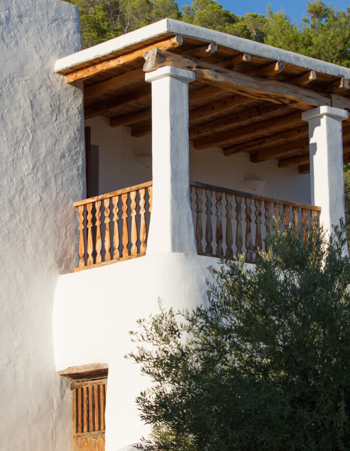 Exterior detail of a luxury rental villa in Ibiza