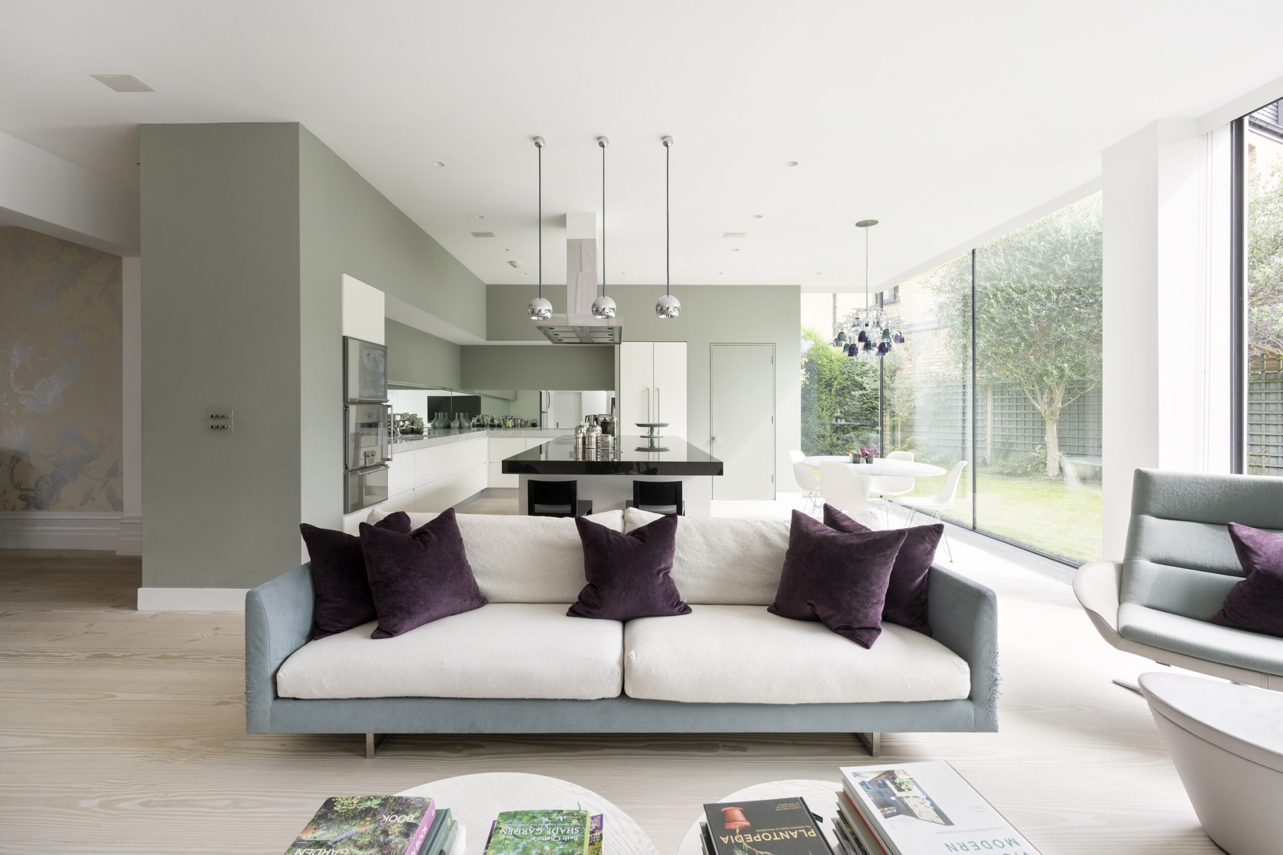 Open-plan living room of a luxury house for sale in Chiswick