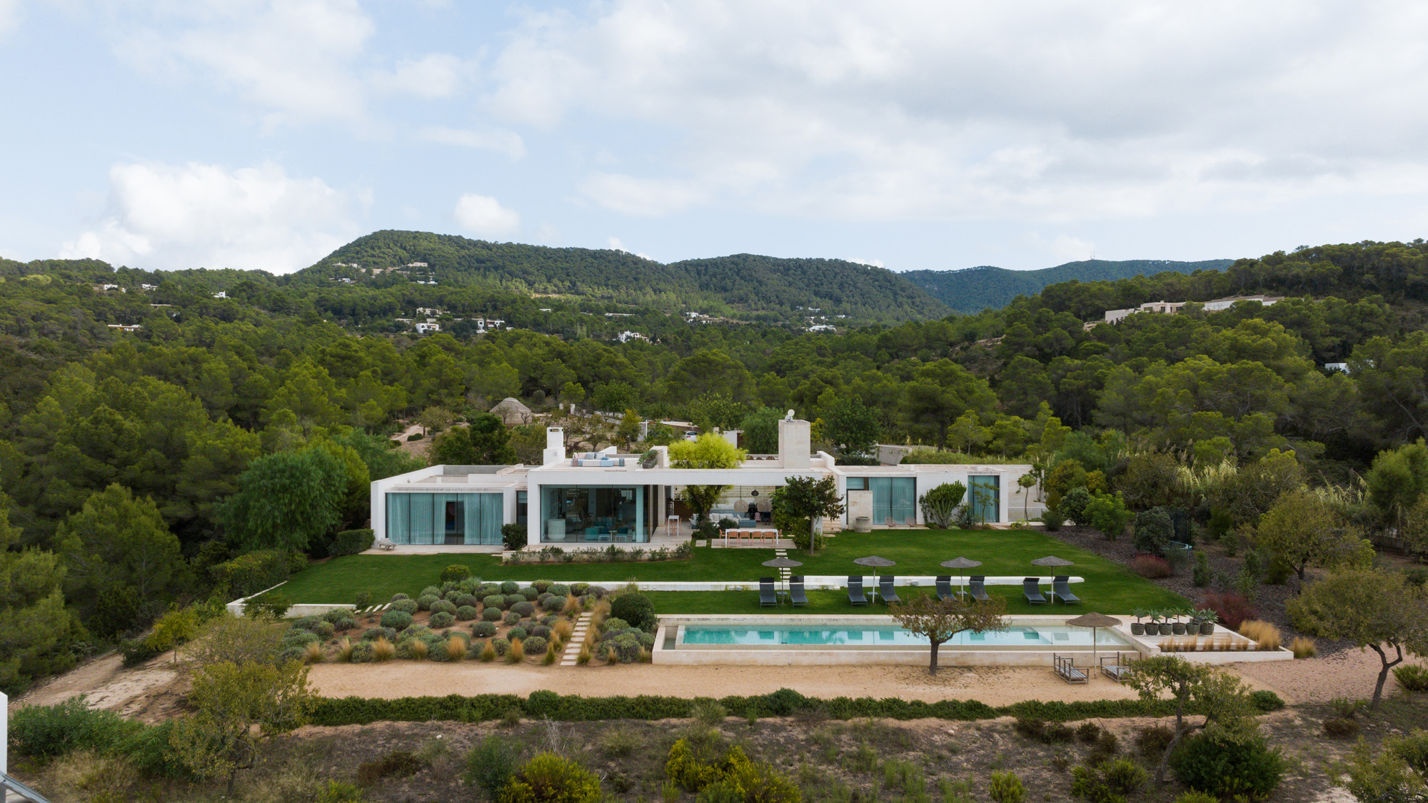 Sprawling plot of a completely private rental villa in Ibiza