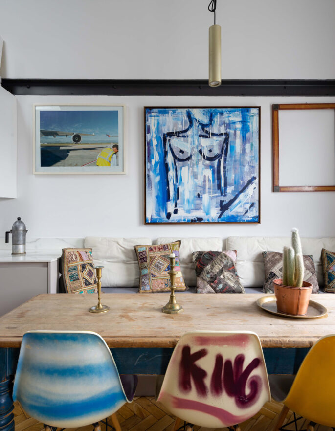 For Rent: Chesterton Road North Kensington W10 modern dining room with contemporary artwork