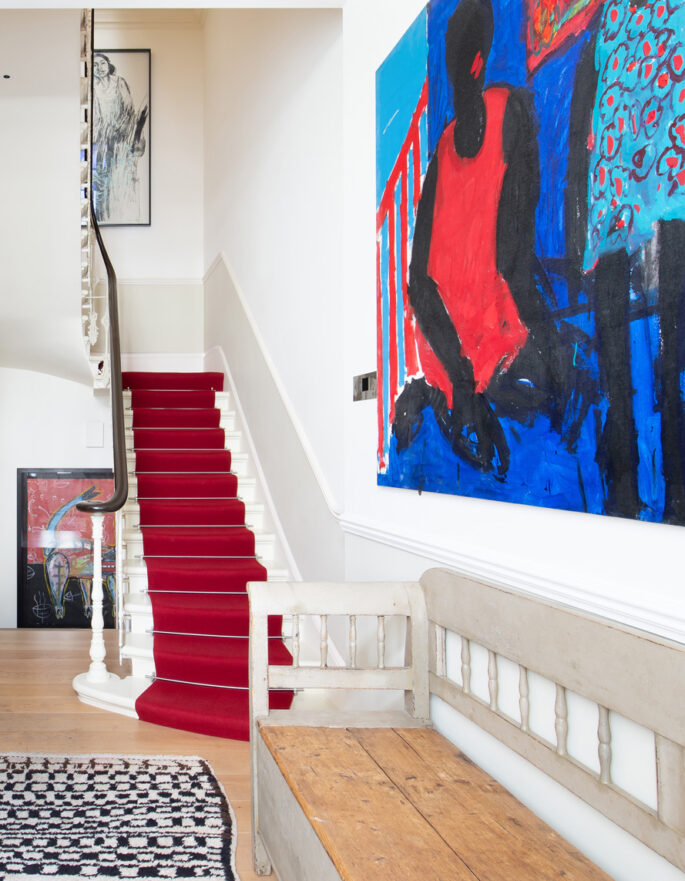 For Rent: Ladbroke Gardens Notting Hill W11 modern artwork and period staircase