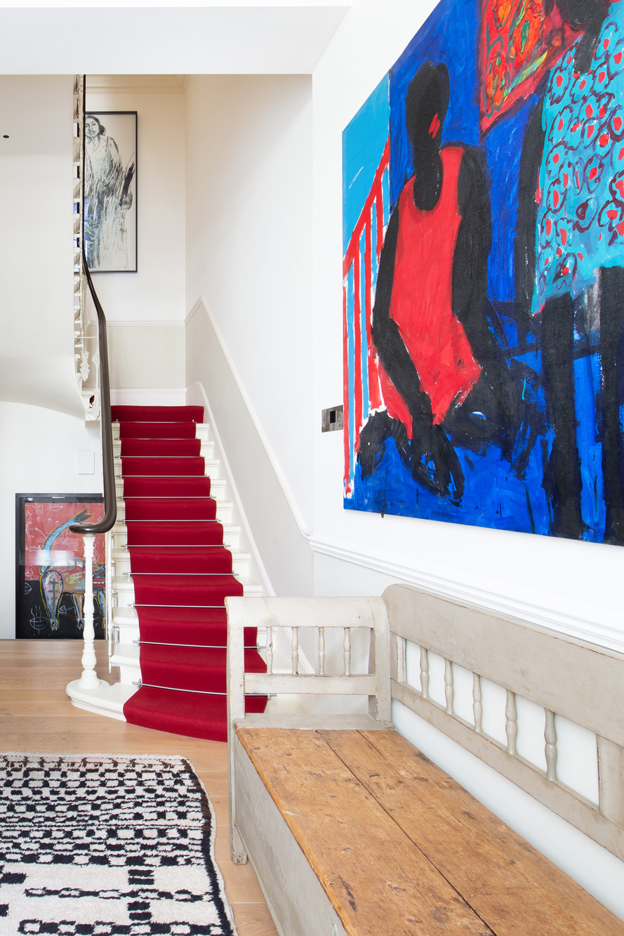 For Rent: Ladbroke Gardens Notting Hill W11 modern artwork and period staircase