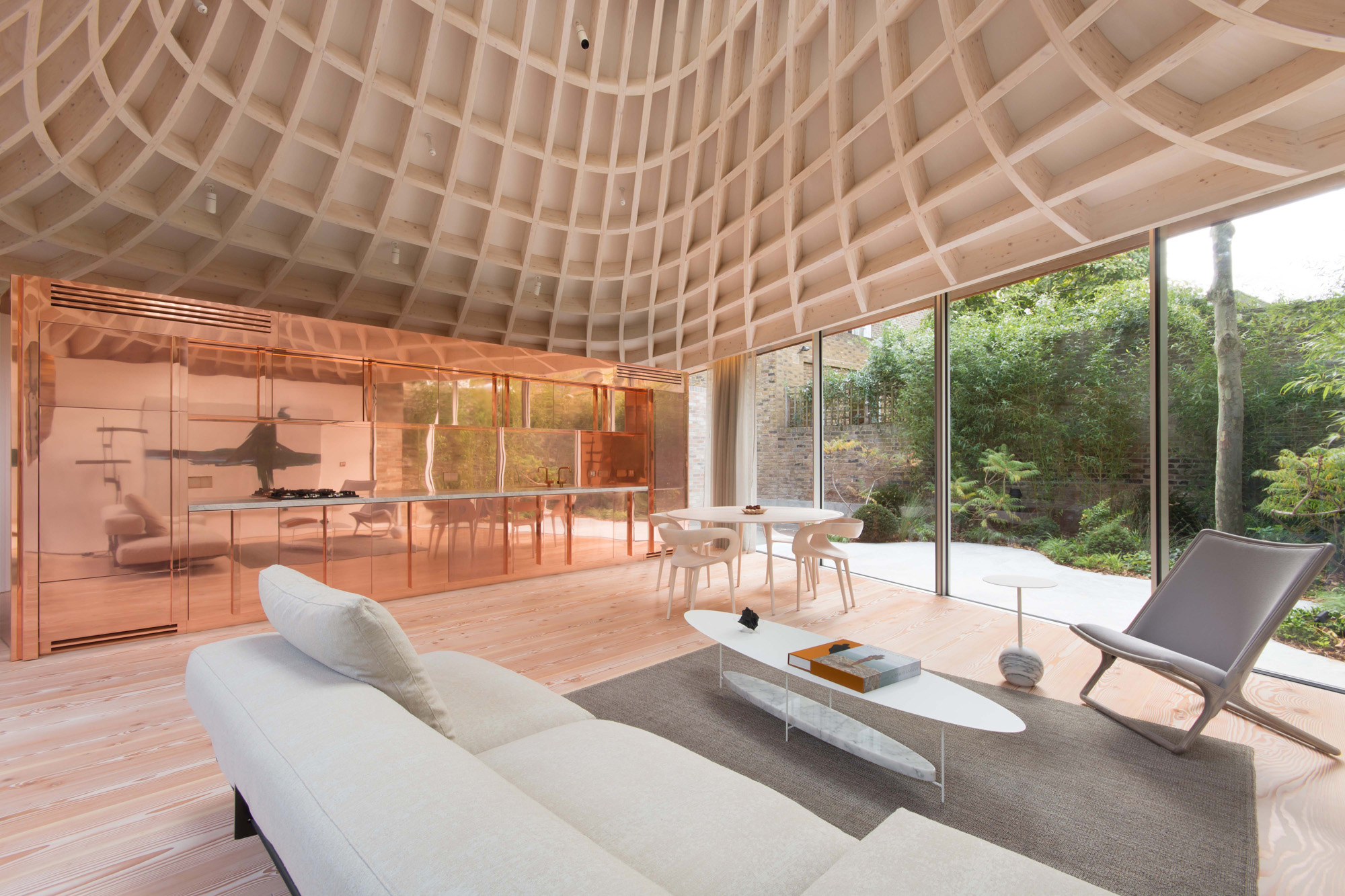 Pavilion House with its cone-shaped wood roof