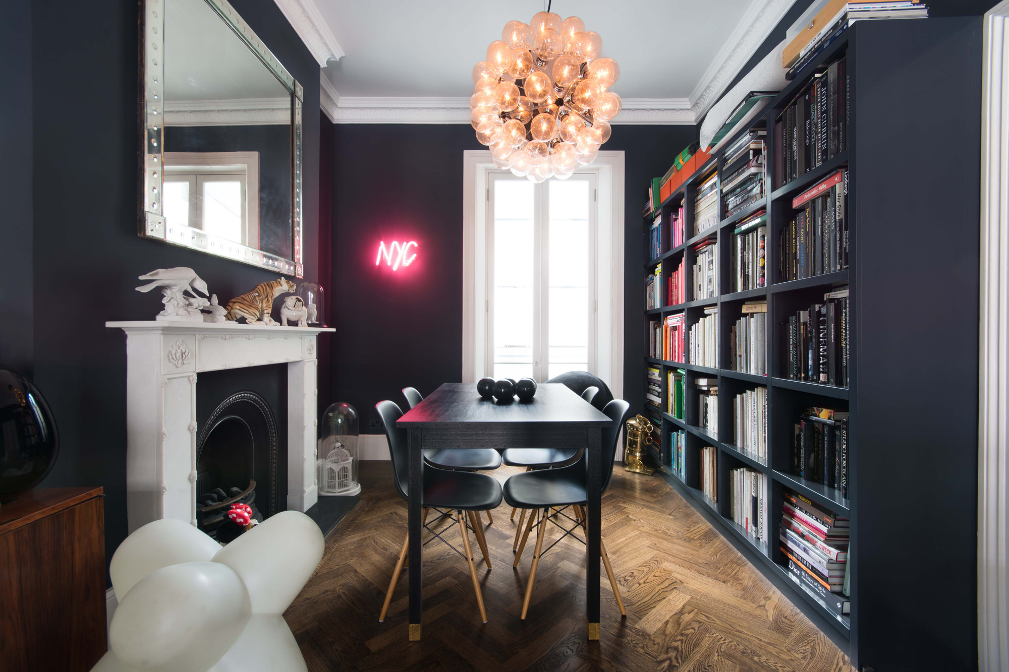For Rent: Portland Road Notting Hill W11 monochrome interior design in luxury reception room