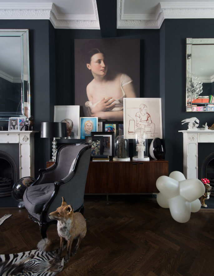 For Rent: Portland Road Notting Hill W11 monochrome interior design in luxury reception room