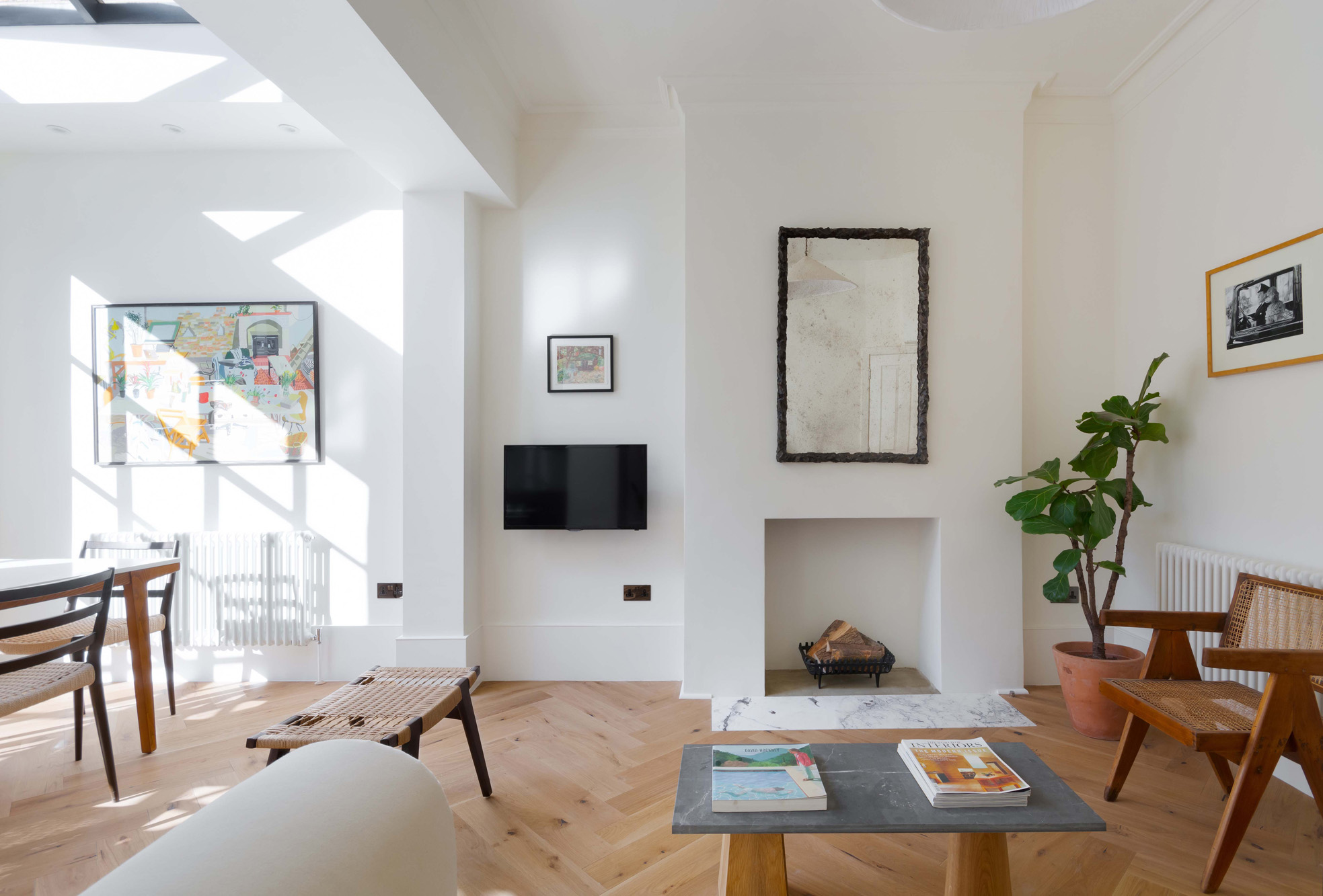 For Sale Artesian Road Notting Hill W2 contemporary reception with skylight and blonde wood floors