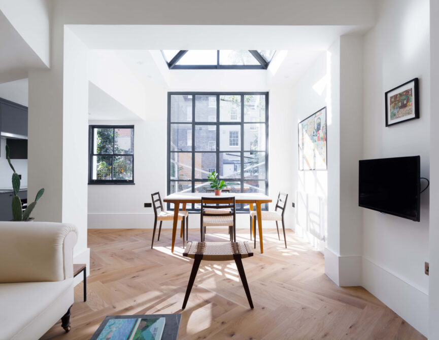For Sale Artesian Road Notting Hill W2 contemporary reception room with Crittall windows