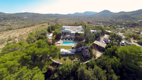 Drone shot of luxury Ibiza Finca