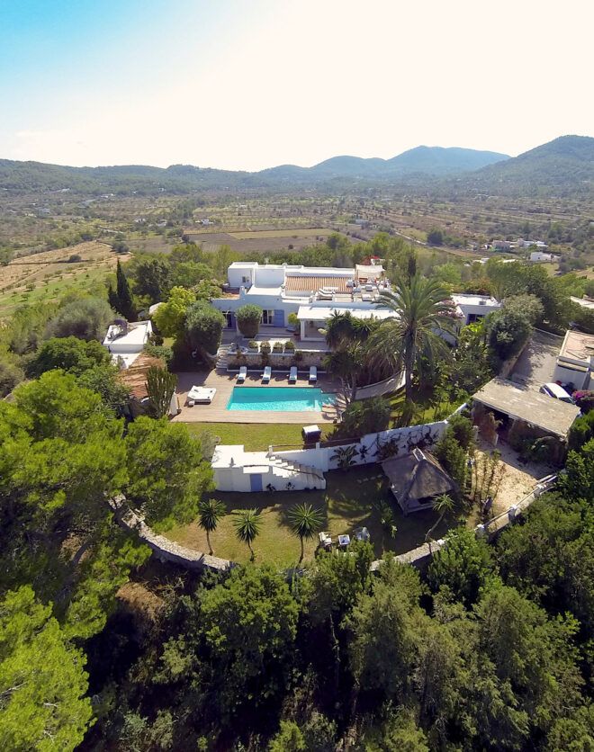 Drone shot of luxury Ibiza Finca