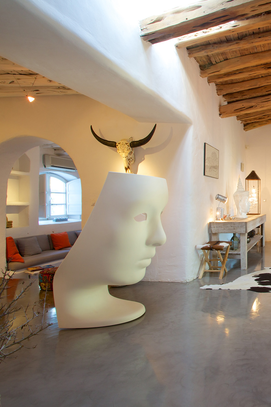 A sculpture inside a luxury villa in Ibiza