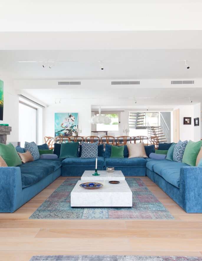 Reception room of a design-forward villa in Ibiza