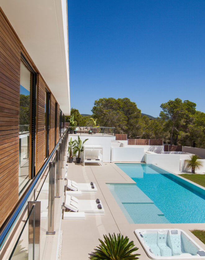 Exterior of a luxury rental villa in Ibiza