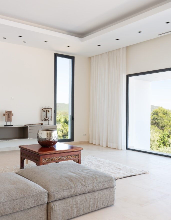 Luxury villa in Ibiza's pared-back living area