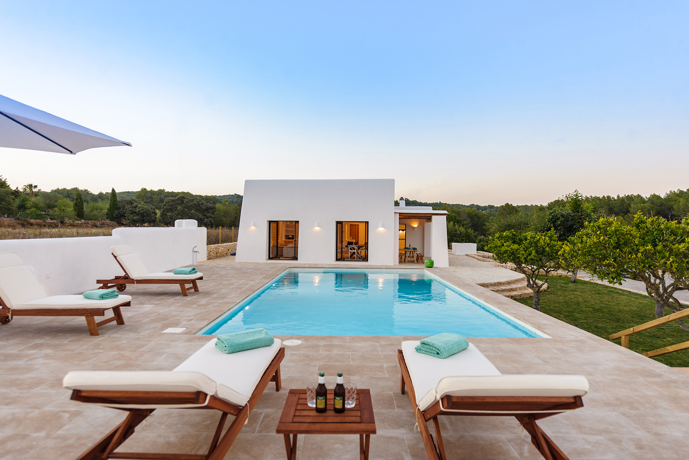Swimming pool of luxury Ibiza villa Casa Flora