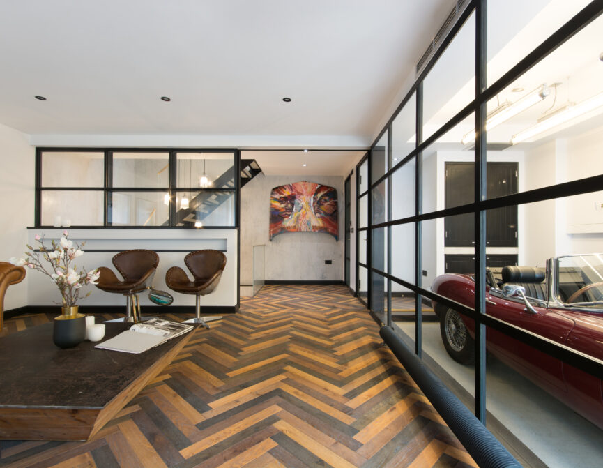 For Sale: Leinster Mews Notting Hill W11 car garage and parquet floors