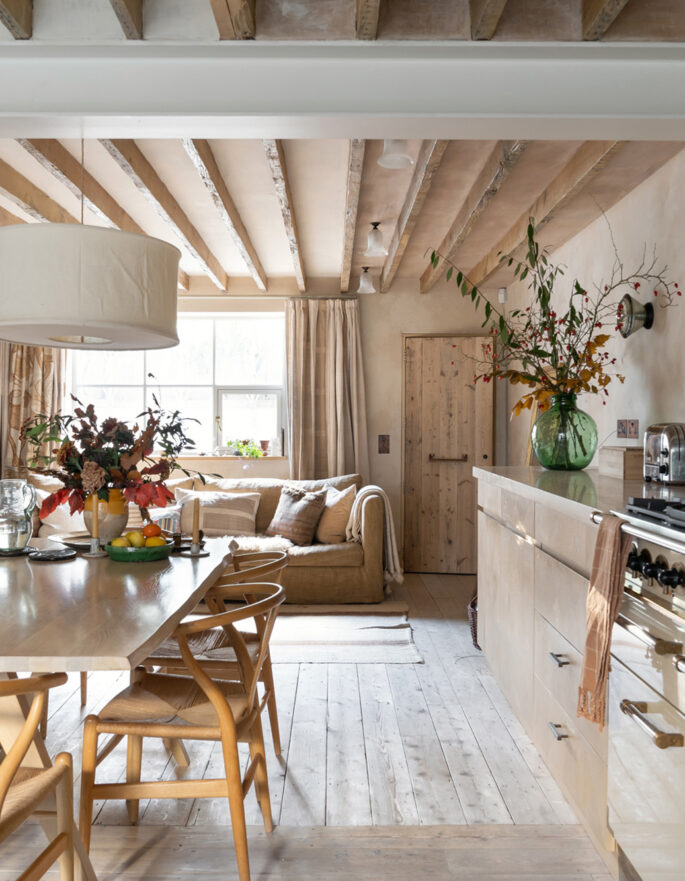 A rustic kitchen in a luxury Kensington townhouse