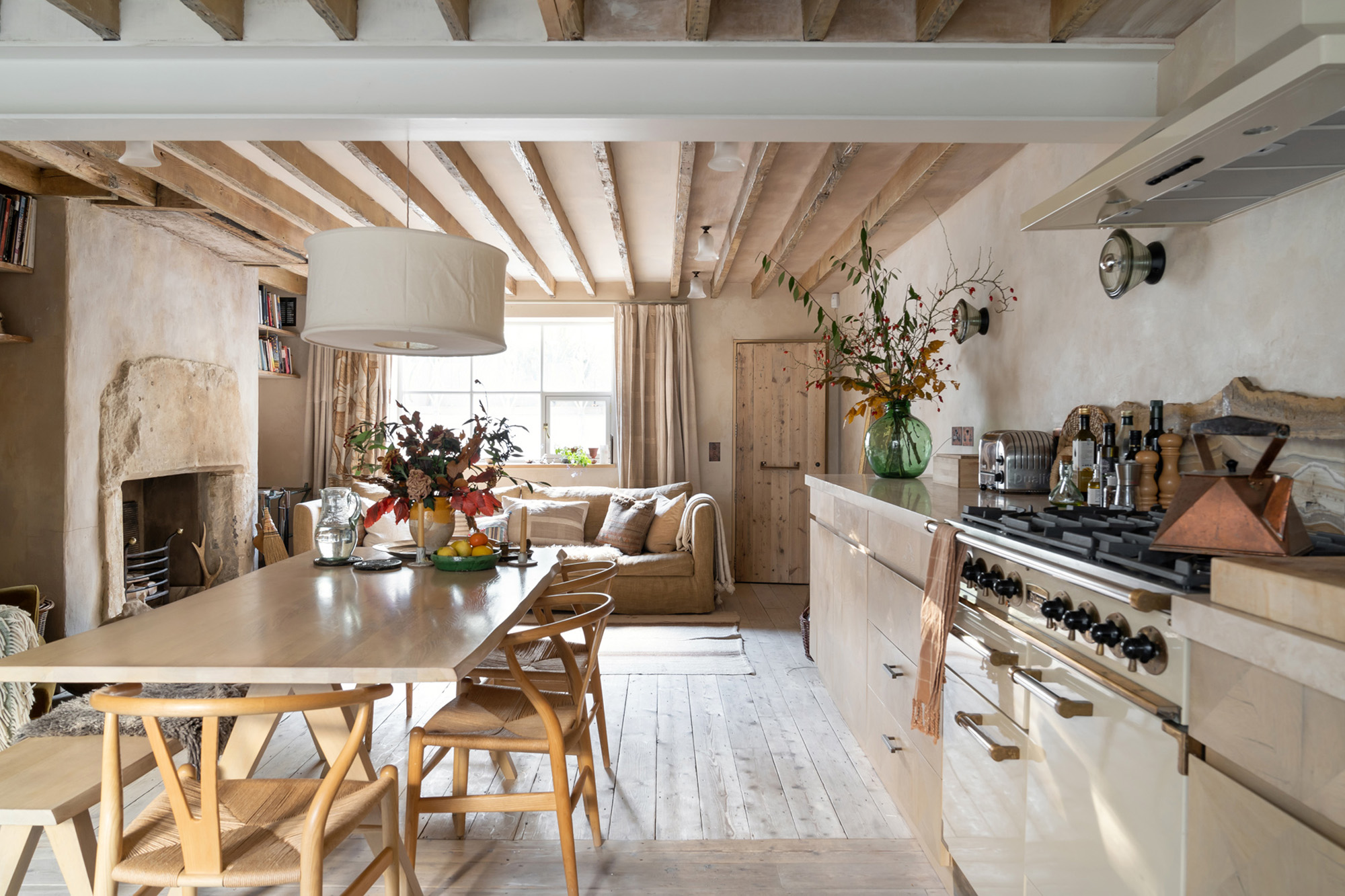 A rustic kitchen in a luxury Kensington townhouse