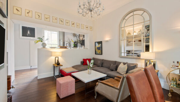For Sale: Bassett Road North Kensington W10 reception room with contemporary furniture