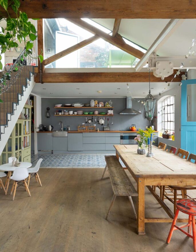 For Sale: Leighton Place Kentish Town NW5 loft style kitchen and dining room