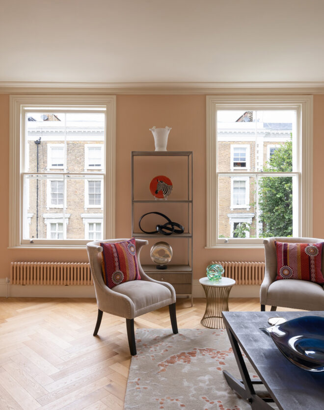 For Sale: Sunderland Terrace Notting Hill W11 elegant reception room with dual sash windows