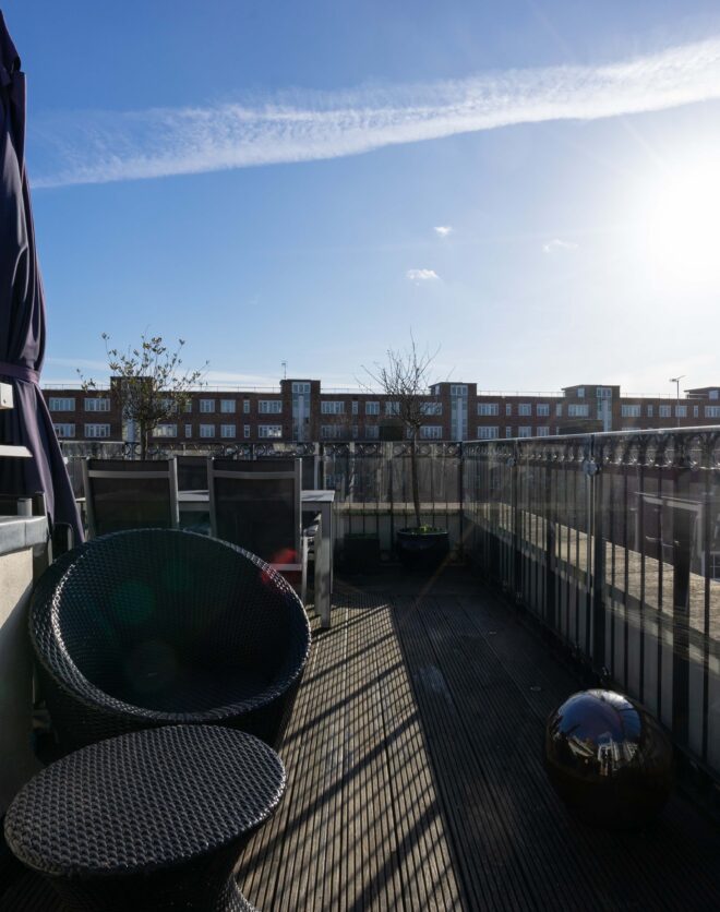 For Sale: Colville Terrace Notting Hill W11 private roof terrace with cast-iron fencing