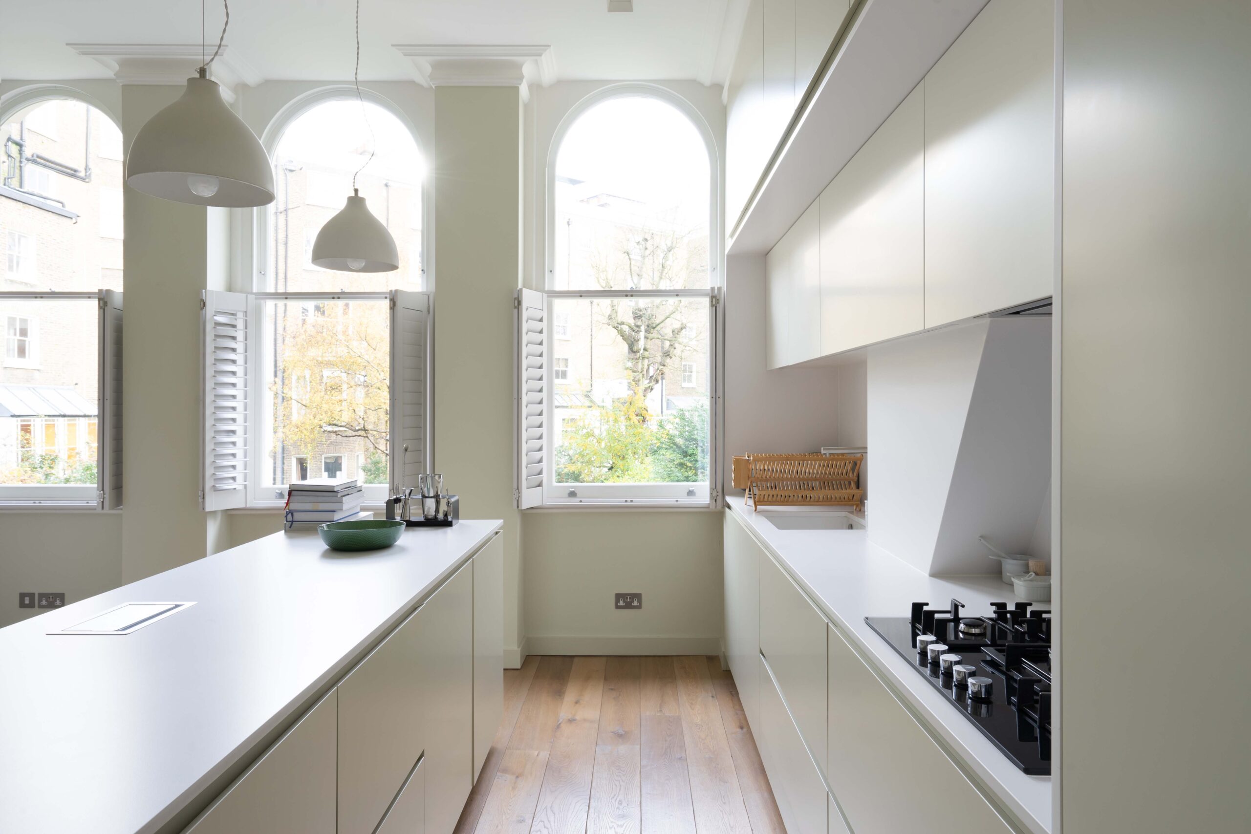 For Sale: Ladbroke Grove Notting Hill W11 luxury interior design kitchen with sash windows
