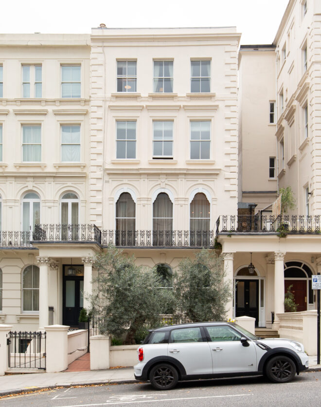 For Sale: Ladbroke Grove Notting Hill W11 exterior façade with stucco frontage