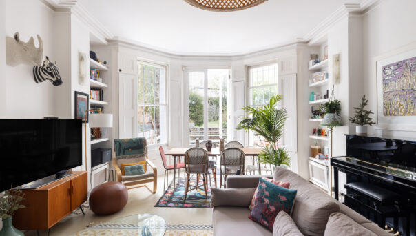 For Sale: Sutherland Avenue Maida Hill W9 eclectic reception room with bay windows