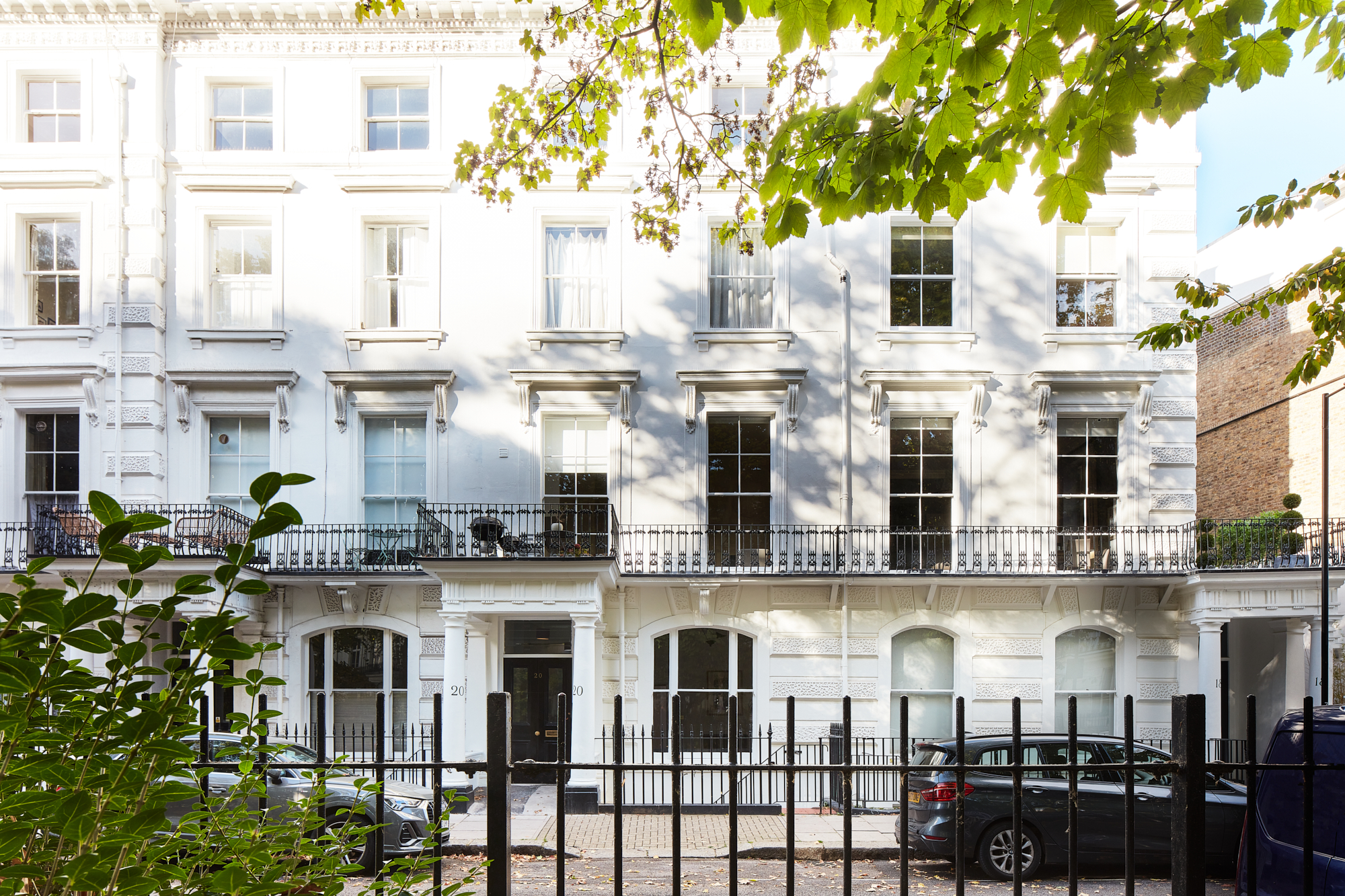 For Sale: Westbourne Gardens Notting Hill W11 rows of stucco-fronted period townhouse