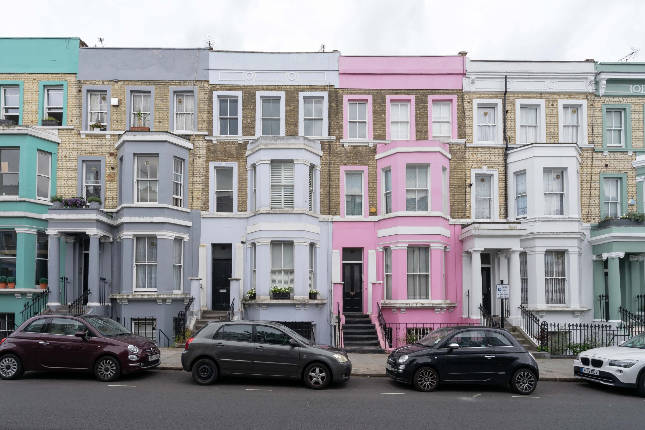 For Sale: Westbourne Park Road Notting Hill candy-coloured stucco townhouses