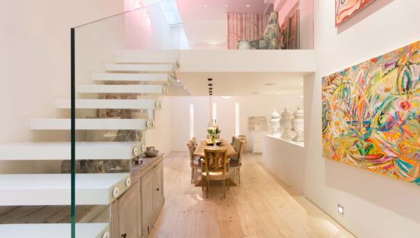 For Sale: Old Brompton Road Earl's Court SW5 glass staircase and mezzanine level reception room