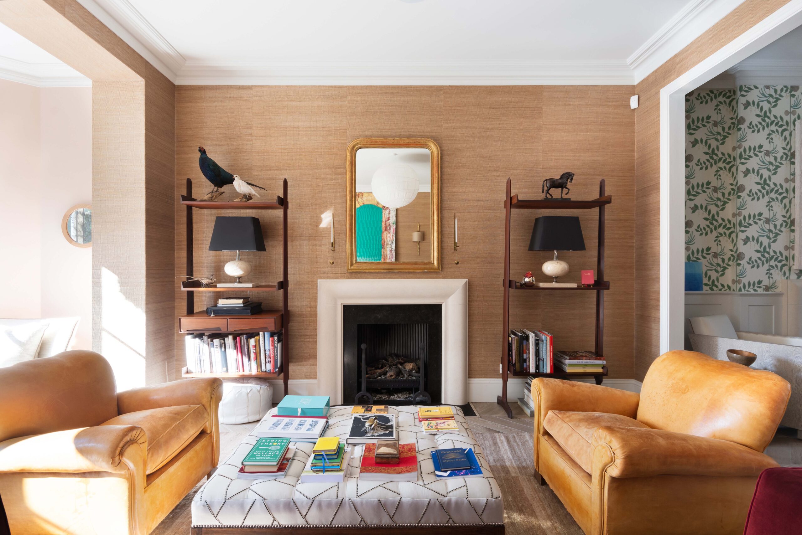 Hammersmith Grove living room with tan sofas and walls