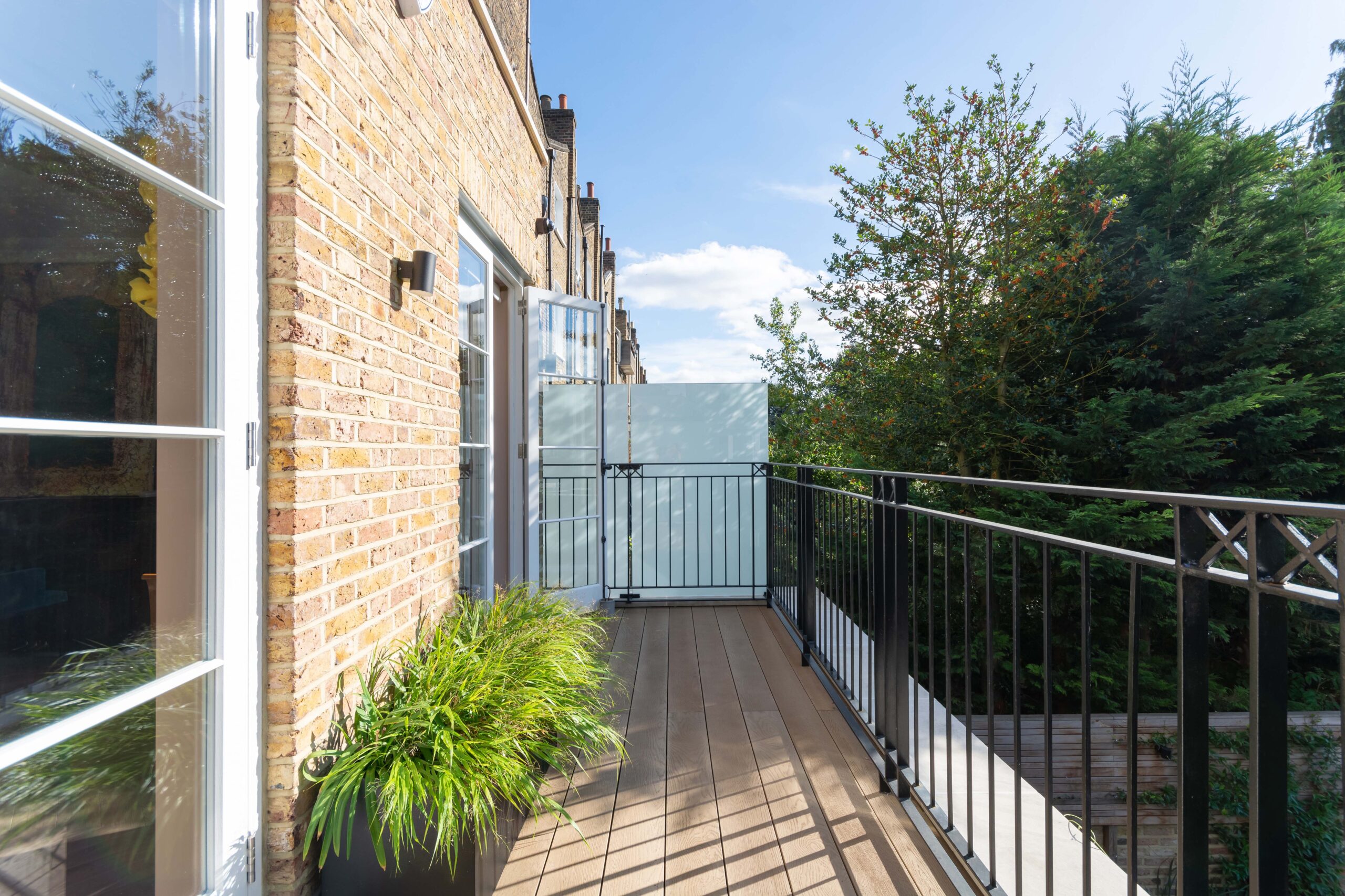 Hammersmith Grove balcony with cast-iron railings