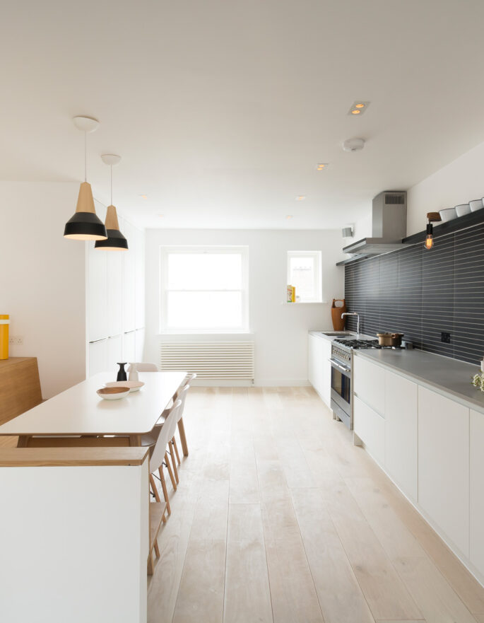 For Rent: Westbourne Gardens Bayswater W2 minimalist kitchen with contemporary design