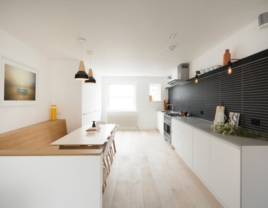 For Rent: Westbourne Gardens Bayswater W2 minimalist kitchen with contemporary design