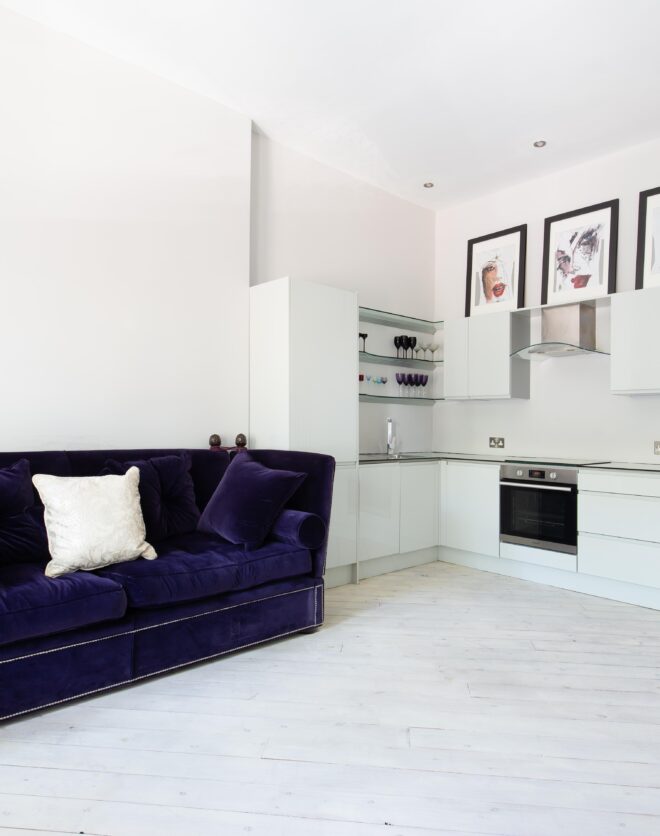 Open plan living area in St Charles Square, North Kensington