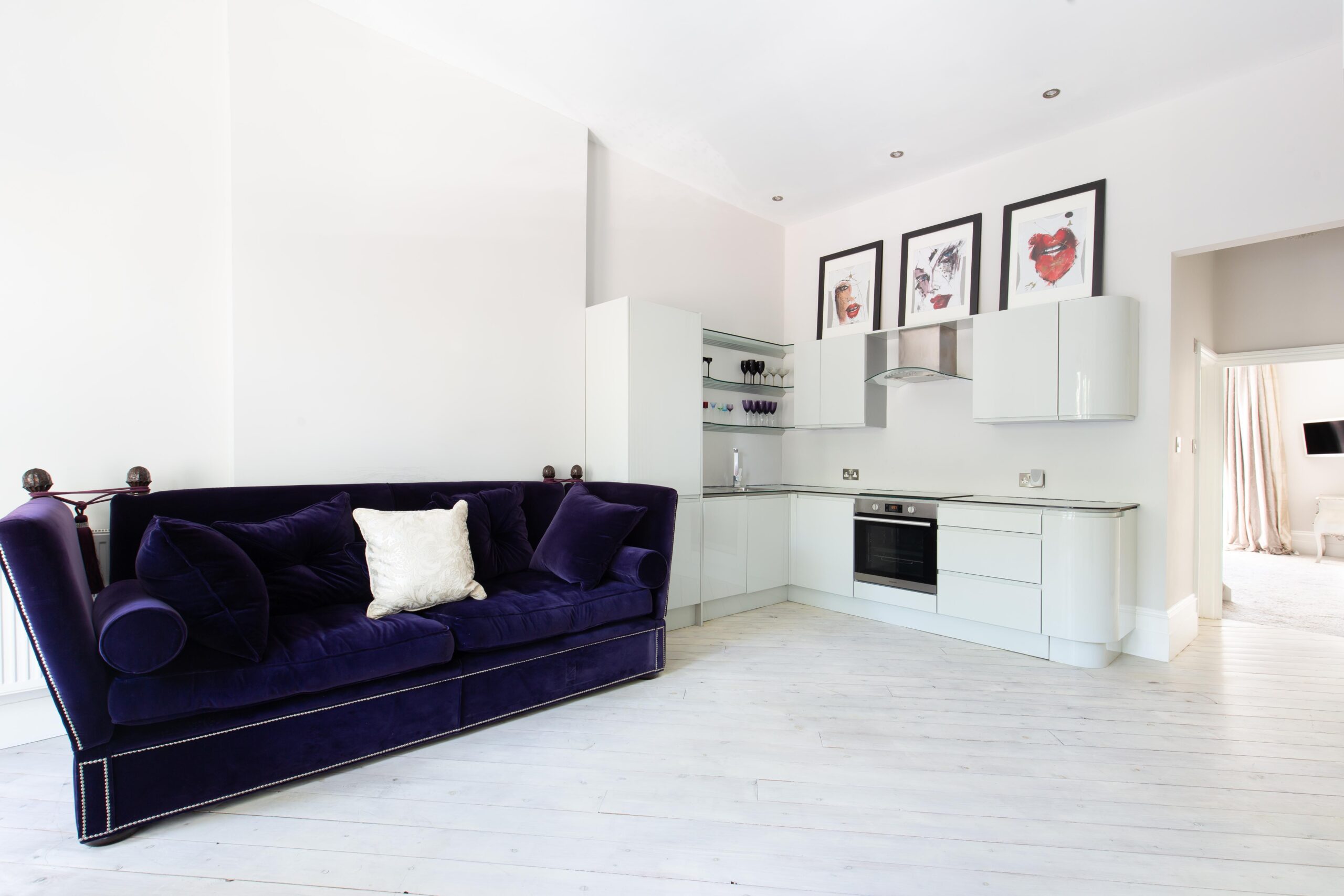 Open plan living area in St Charles Square, North Kensington