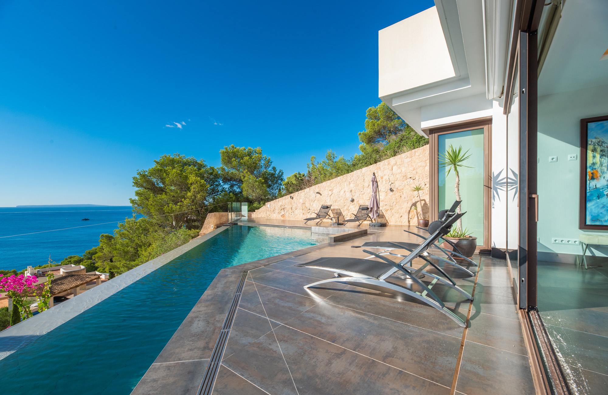 Pool and lounge area of a luxury villa in Ibiza