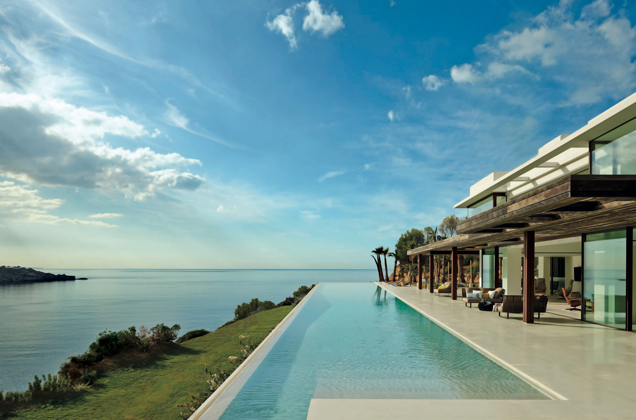 Infinity pool by luxury architecture studio in Ibiza De Castro Arquitectos