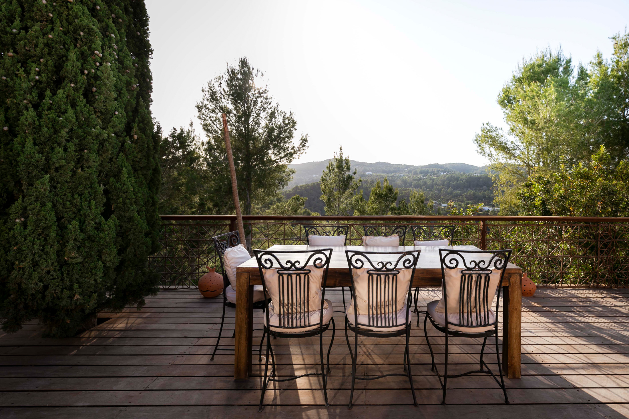 An outside dining area of a Spanish finca