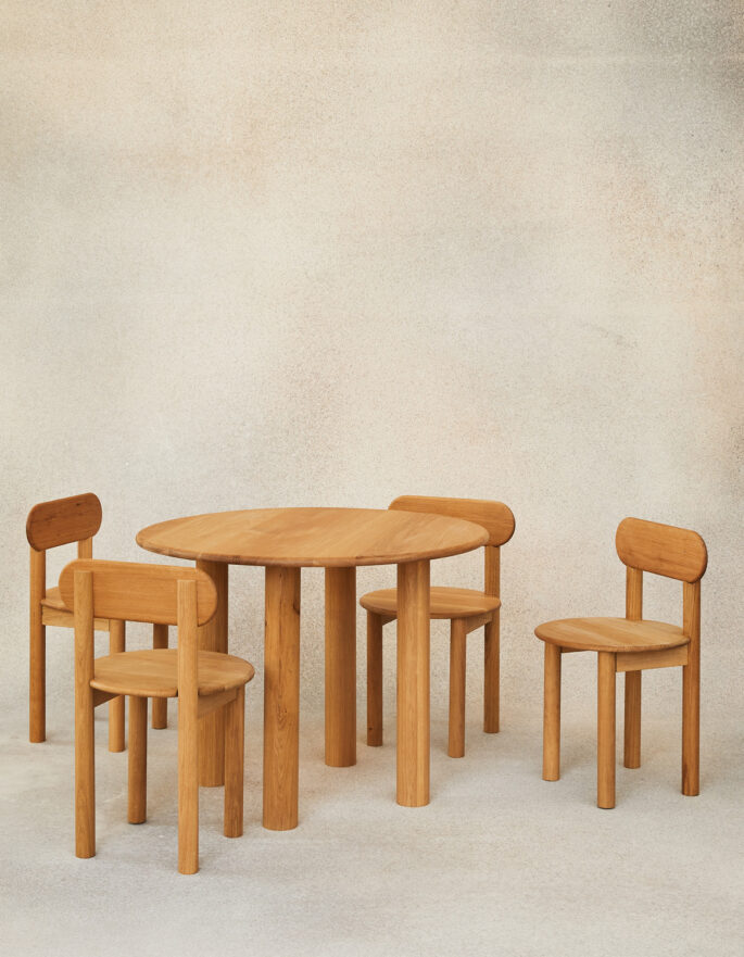 Table and chairs by Fred Ribgy - artisinal furniture maker in UK