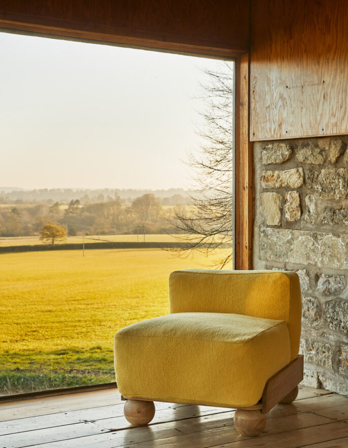 Yellow armchair by Fred Rigby - artisinal furniture maker in UK