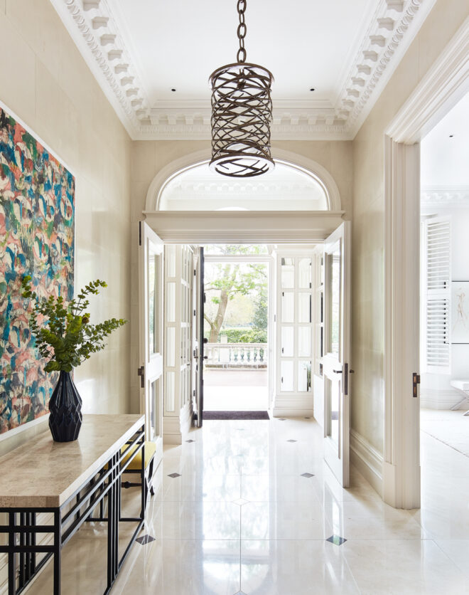 Elegant entrance to Grade I-listed townhouse on Chester Terrace