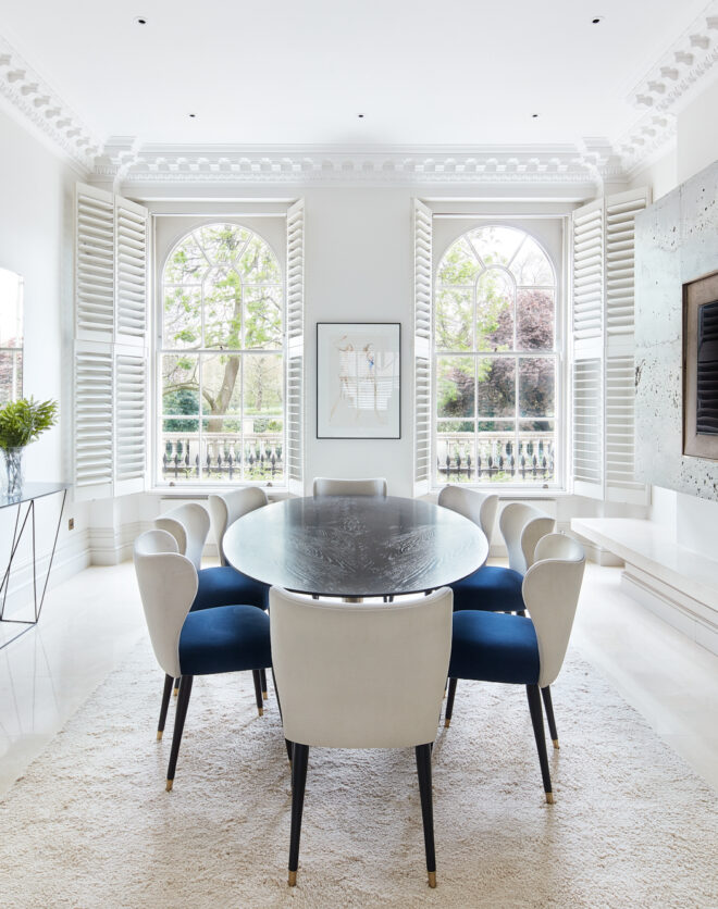 Luxury dining room of townhouse for sale near Regent&#039;s Park