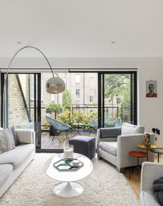 For Sale: Holland Park Princes Yard W11 open-plan reception room with minimalist interior design