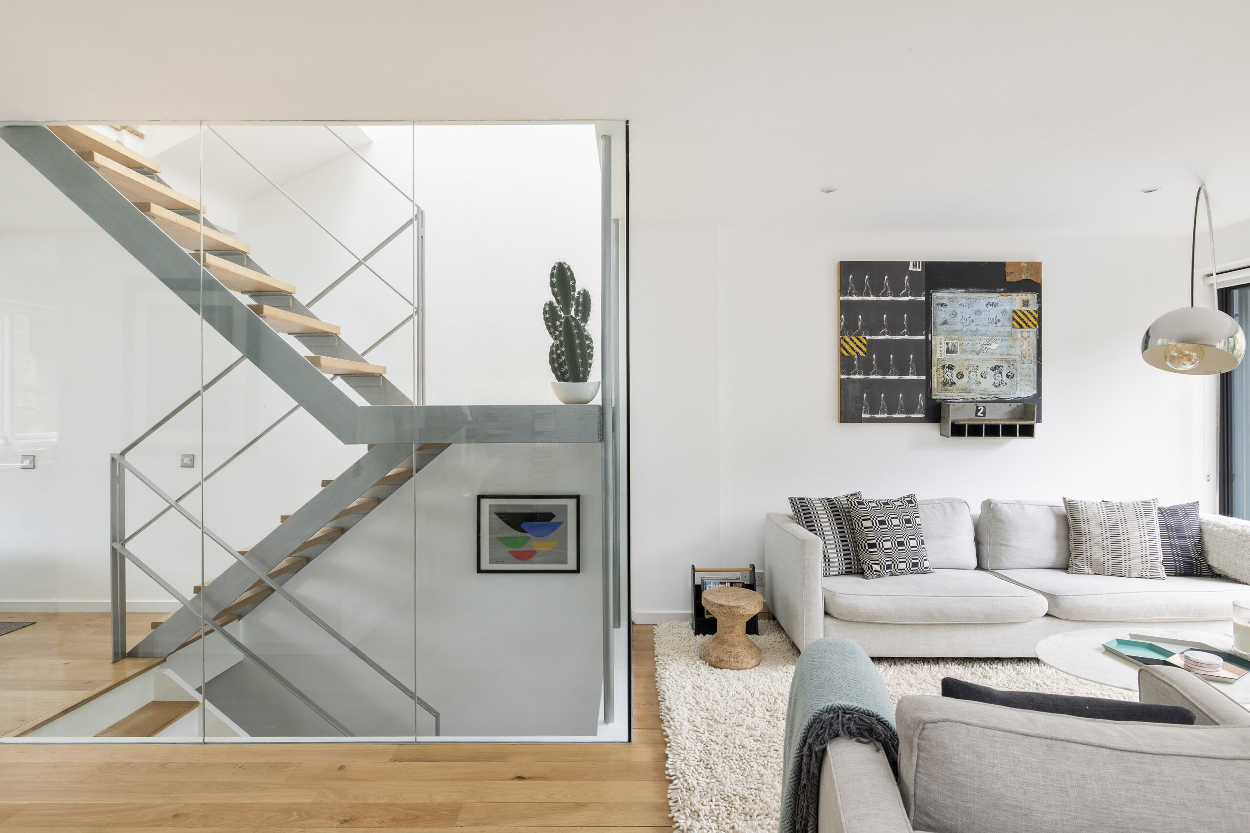 For Sale: Holland Park Princes Yard W11 steel staircase and minimalist reception room
