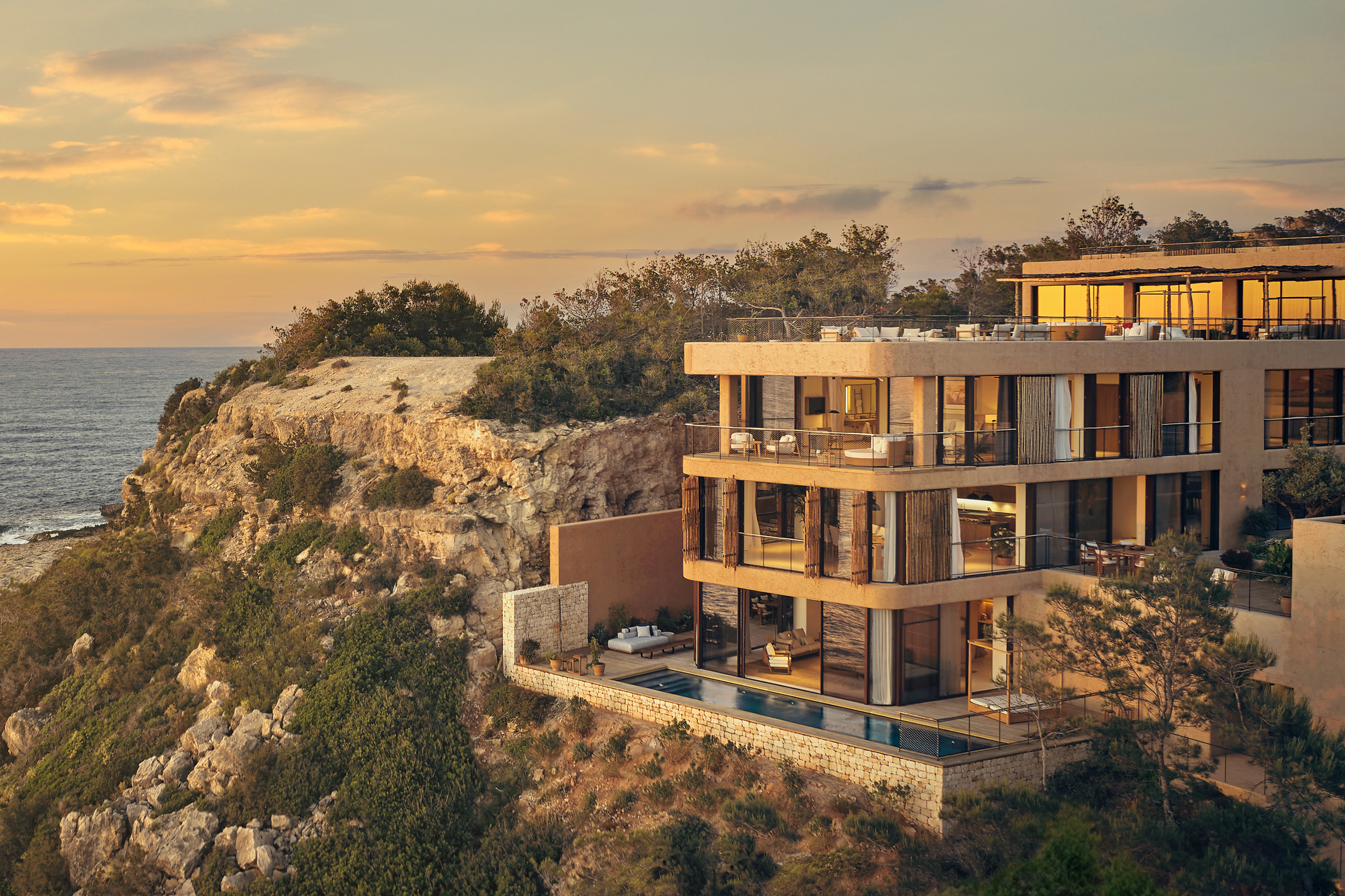 Luxury Ibiza Villa on Cliff Edge of North East Coast